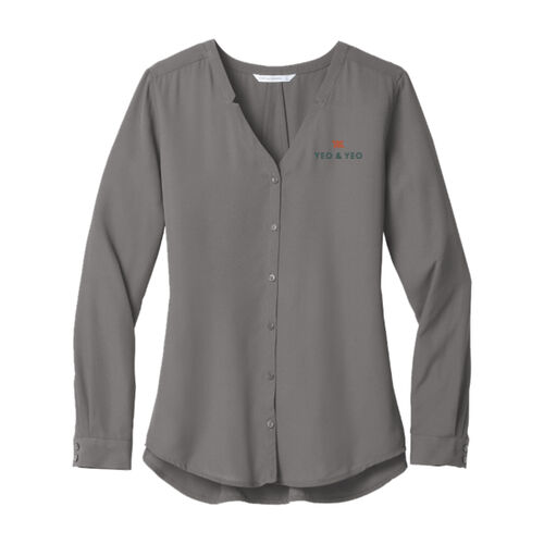 Port Authority® Women's Long Sleeve Button-Front Blouse Thumbnail