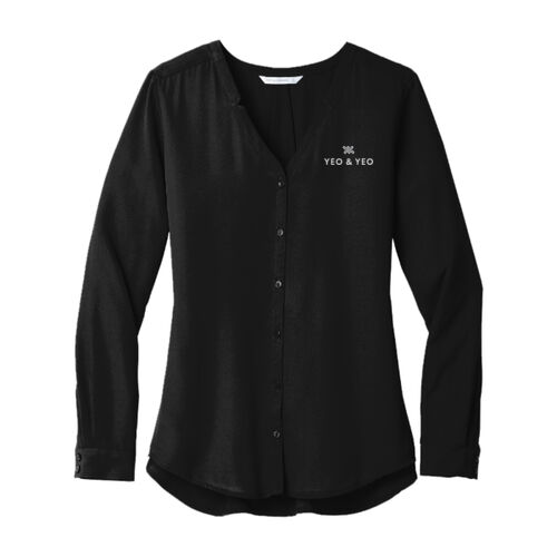 Port Authority® Women's Long Sleeve Button-Front Blouse Thumbnail