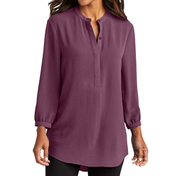 Port Authority Women's 3/4-Sleeve Textured Crepe Tunic Thumbnail